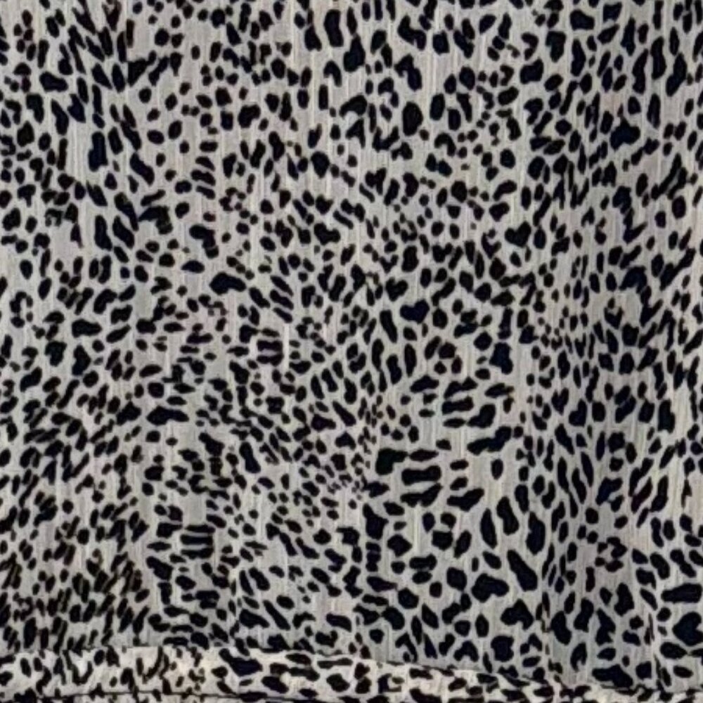 DKNY Long Sleeve Cream and Black Leopard Print Dress SIZE LARGE - Picture 7 of 7